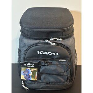 NWT Igloo Hard-top 28 Can Backpack Soft-Sided Cooler Charcoal/Black